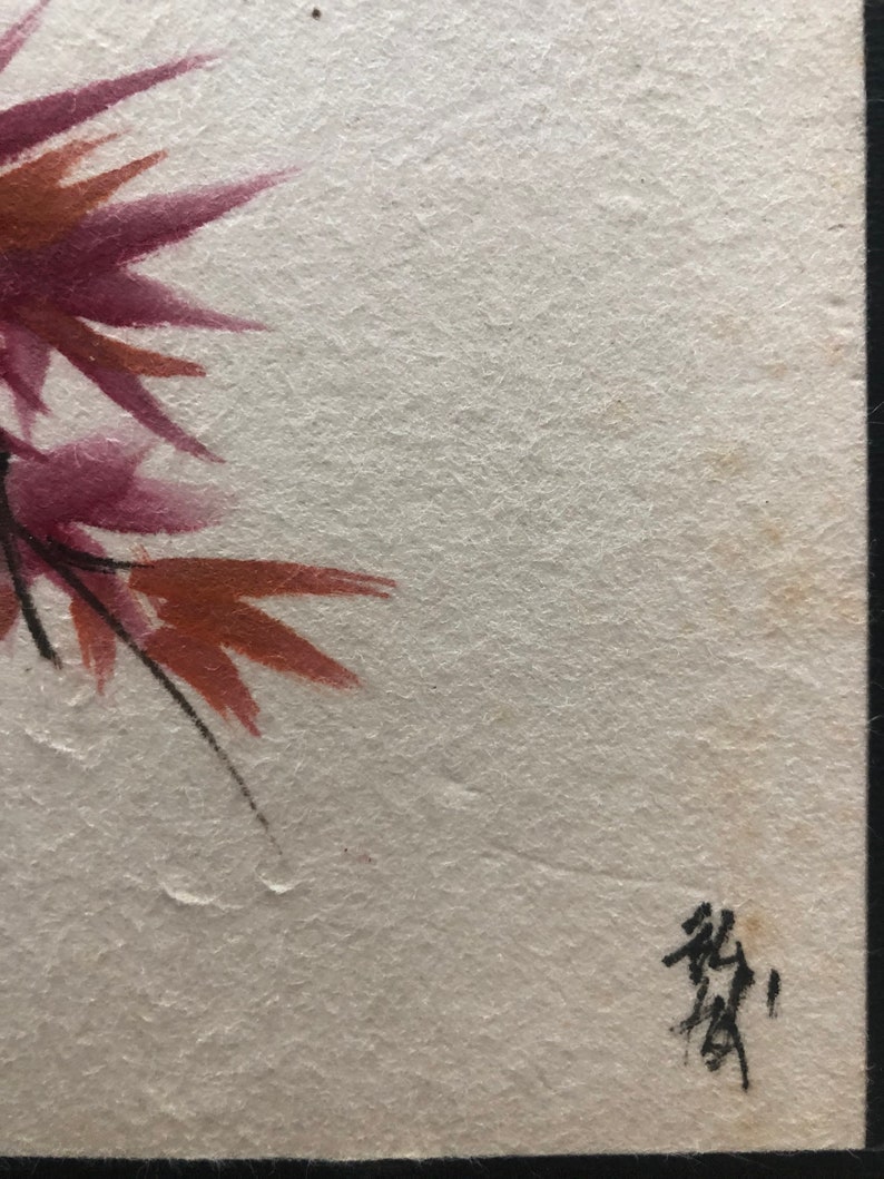 Beautiful watercolor of oriental flowers