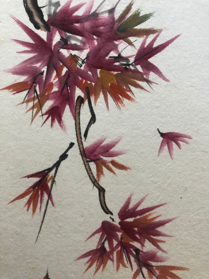 Beautiful watercolor of oriental flowers