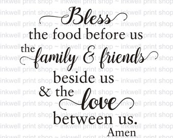 Bless The Food Before Us Svg Etsy