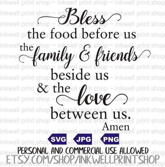 Download Bless The Food Before Us Digital File Svg Png Jpg Etsy