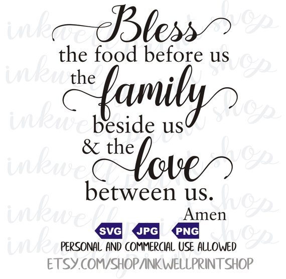 Bless The Food Before Us Digital File Svg Png Jpg Etsy
