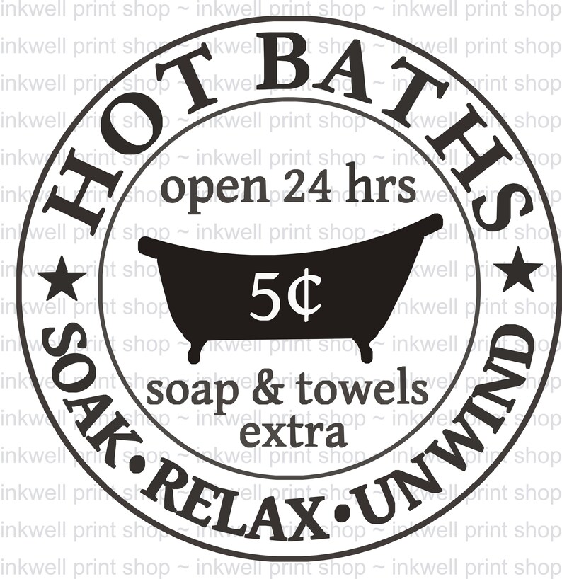 Download Hot Baths clip art Digital file SVG PNG JPG Instant | Etsy
