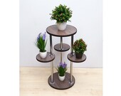 Indoor plant stand Tall plant stand Indoor planter Multi tier pot stand Mid century plant stand Wood plant stand Home decor quot Bavaria 8 quot