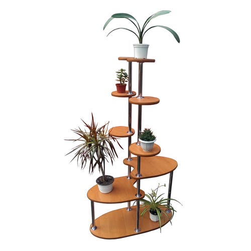 Oak Wood Plant Stand Mid Century Modern Style. Etsy