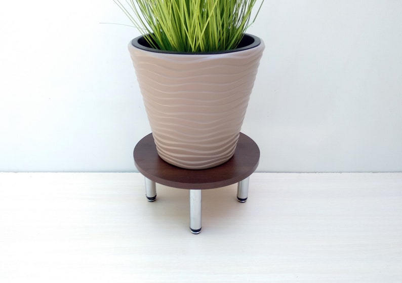 Round Pot Stand on Legs Indoor Plant Stand Planter Mid Century Etsy