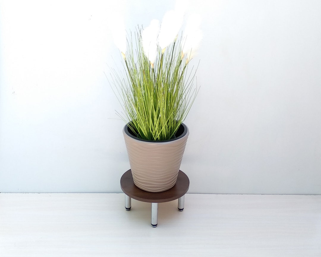 Round Pot Stand on Legs Indoor Plant Stand Planter Mid Century Etsy