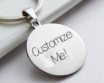 Engraved Keychain: Personalized Stainless Steel Monogram Keyring