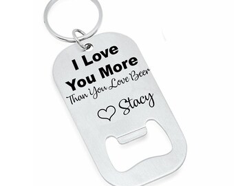 Engraved Beer Bottle Opener: Personalized Boyfriend Gift, Stainless Steel