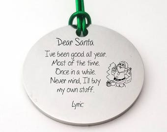Funny Engraved Christmas Ornament - Stainless Steel - Customized