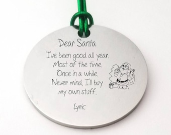 Funny Engraved Christmas Ornament - Stainless Steel - Customized