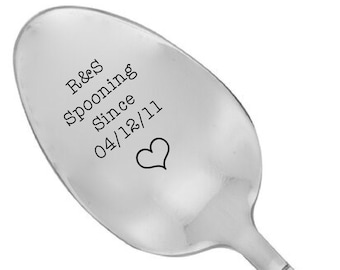 Custom Spoon Valentines Day Gift Boyfriend Gift Spooning Since Your Initials And Date Engraved Spoon Best Selling Item 10th Anniversary Gift