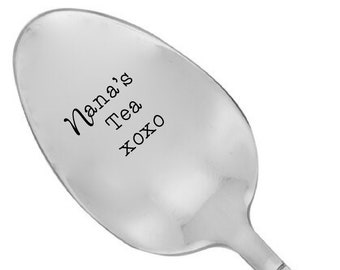 TeaSpoon "Nana's Tea Xoxo " - Coffee Spoon - Flatware Spoon -Trendy spoon- Cute Spoon - Engraved Spoon - Spoon Gift