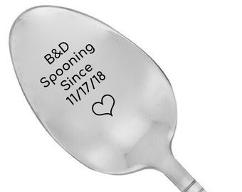 Custom Spoon Valentines Day Gift Boyfriend Gift Spooning Since Your Initials And Date Engraved Spoon Best Selling Item 10th Anniversary Gift