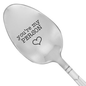 You&#39;re My Person Personalized Gift For Boyfriend Engraved Spoon Gift For Him Unique Birthday Gift For Husband Engraved Coffee Spoon