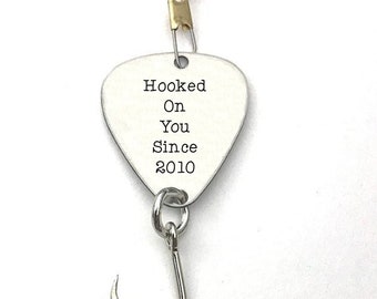 Hooked On You - Custom Fishing Lure - Custom Engraved Anniversary Gift - Gift for Husband - Boyfriend Gift - Fishing Gift