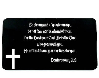Engraved Metal Wallet Card with Inspirational Message - Personalized - Bible Verse