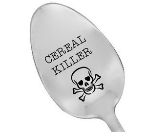 Cereal Killer Engraved Spoon Customized Spoon - Personalized Coffee Spoon - Custom Spoon - Personalized Spoons Custom Engraved Cerial Spoon