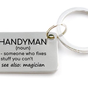 Handyman Key Chain, Great Gift for Dad or Husband, Funny Keychain, Key Ring