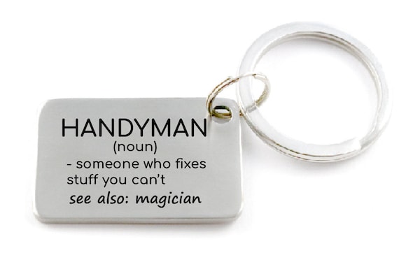 Handyman Gift: Engraved Stainless Steel Keychain