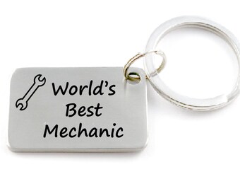 World's Best Mechanic Key Chain, Gift for Dad or Husband, Funny Keychain, Key Ring