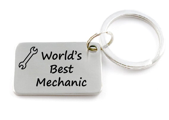 World's Best Mechanic Key Chain, Gift for Dad or Husband, Funny