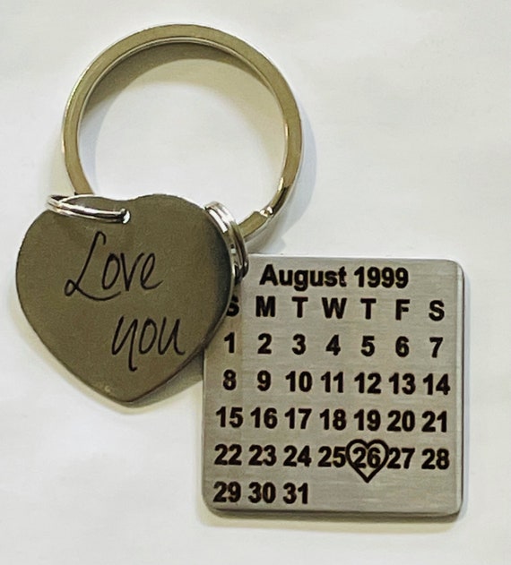 Special date calendar keychain sale