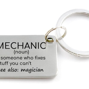 Mechanic Key Chain, Great Gift for Dad or Husband, Funny Keychain, Key Ring