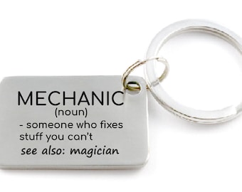 Mechanic Key Chain, Great Gift for Dad or Husband, Funny Keychain, Key Ring