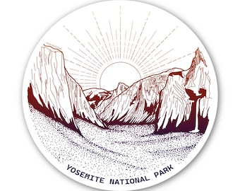 Calcomanía de vinilo impermeable del Parque Nacional de Yosemite