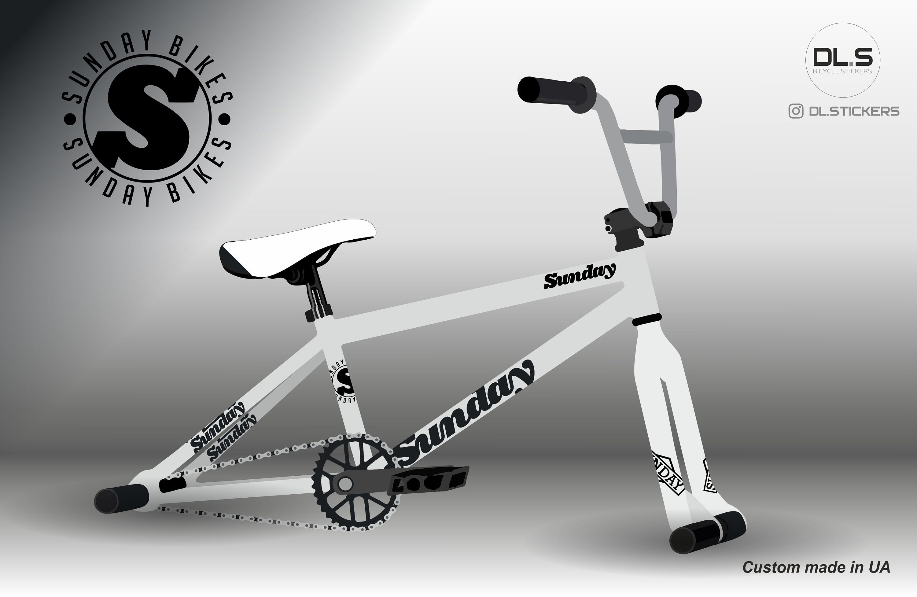 BMX Sunday frame stickers decals for a BMX bike Etsy