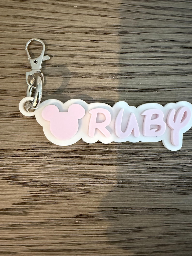 Personalized Disney Name Keychain | Mickey Mouse Name Tag | Custom Bag Tag | Kids Backpack Tag | Disney Cruise Gift | Personalized Gift image 3