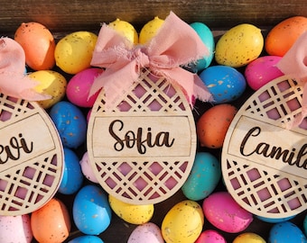 Etiqueta de regalo personalizada para cesta de Pascua