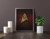 STAR TREK PRINT,engineering badge galaxy print