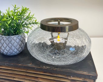 G61 Crackle Glass Effect Candle Tea Light Holders Lantern Pots 