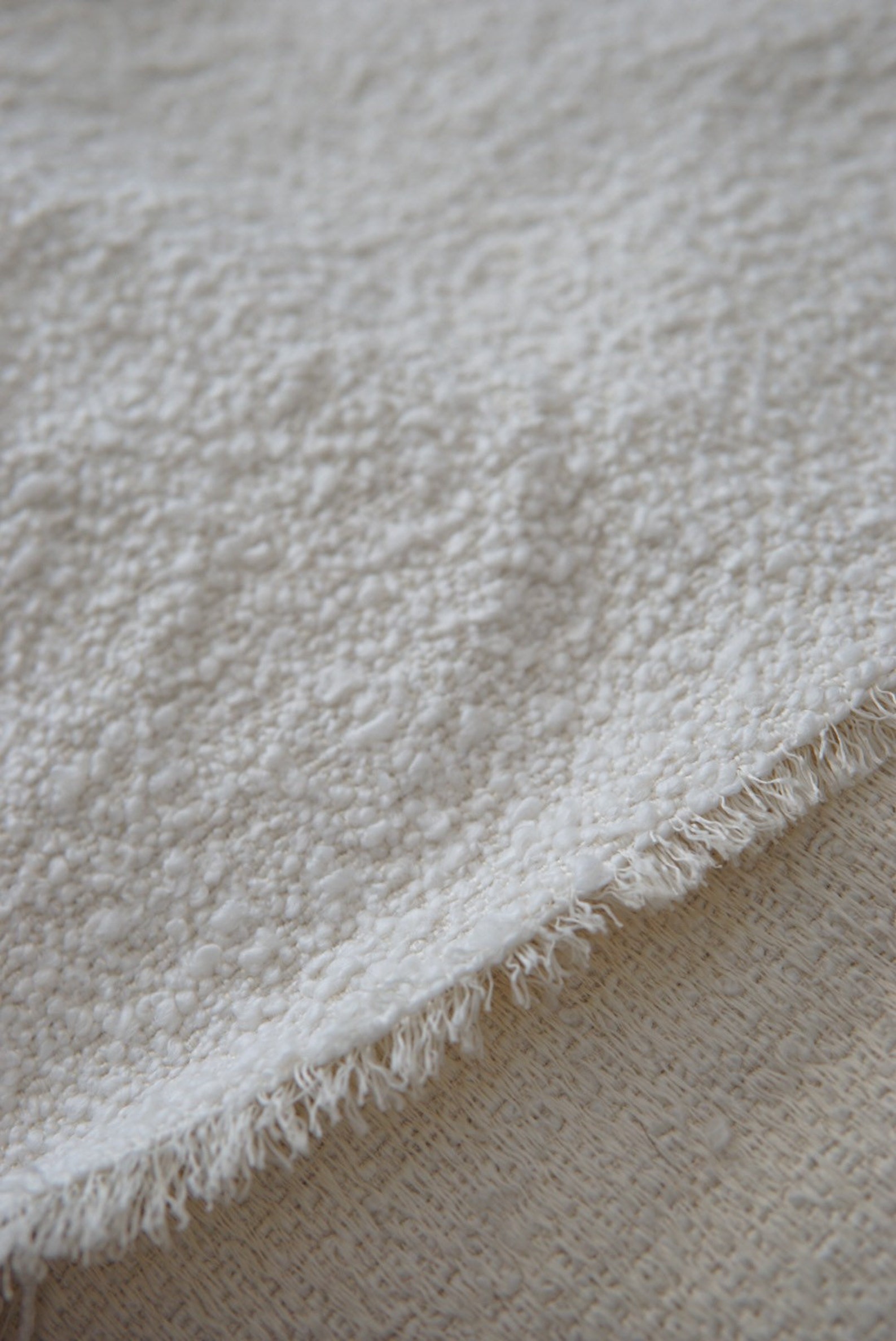 BY YARD BOUCLE upholstery fabric white Etsy