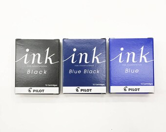 Refills for PILOT Fountain Pens - 3 colors (Black/Blue Black/Blue) | ink refill cartridges| for Kakuno, Custom etc. | japanese fountain pens