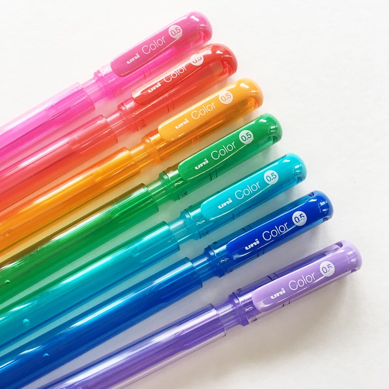 Japanese Stationery uni Color Mechanical Pencils with erasable color lead 0.5 mm 7 color Set