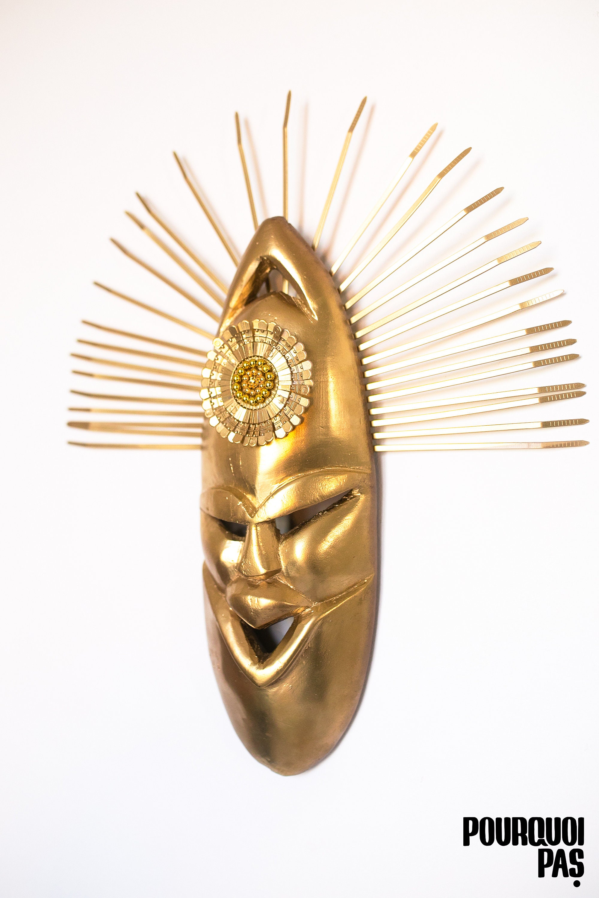 Masque Doré, Mask, Masque, Décoration, Déco, Deco, Decoration, Home, Afriain, Decoration Murale, Déc