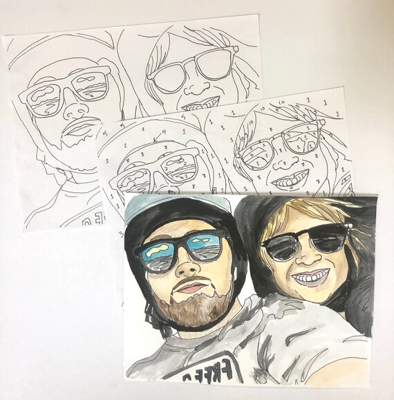 Custom Color By Number Portrait Color By Number Set Custom Etsy