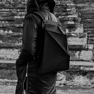 NEW Tektonic avantgarde futuristic architectural minimalist genderless geometric urban backpack