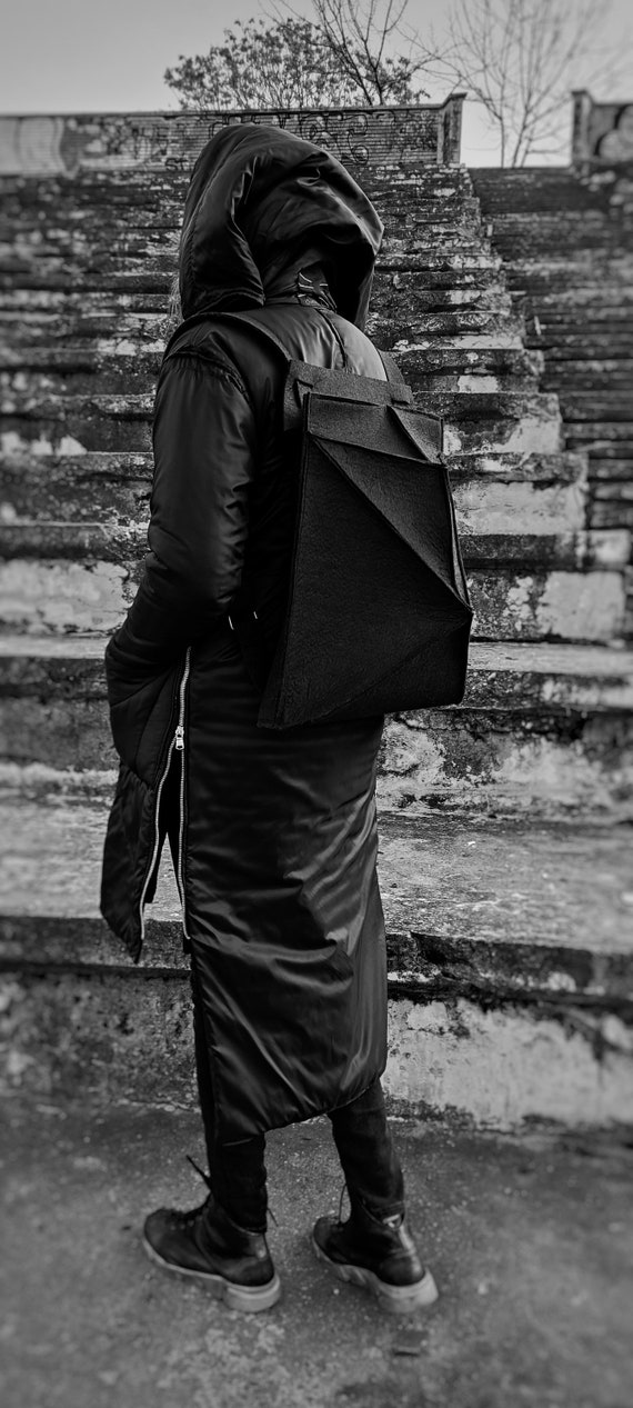 NEW Tektonic avantgarde futuristic architectural minimalist genderless geometric urban backpack