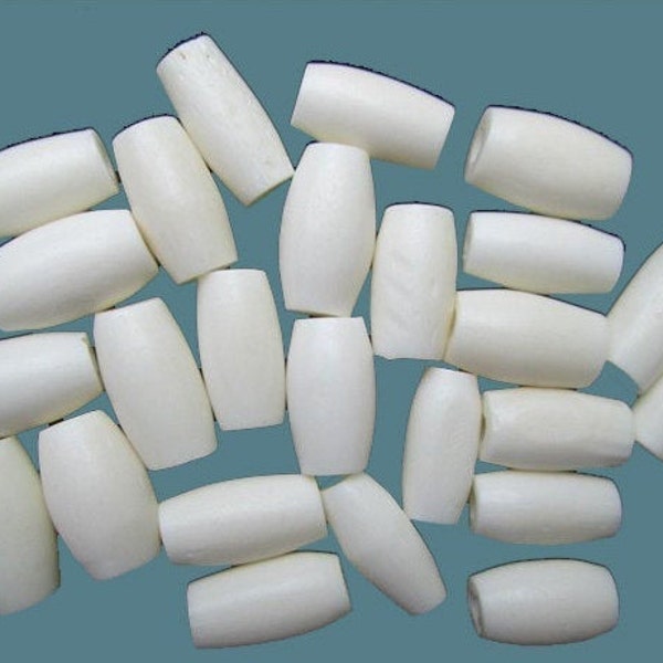 White 0.5 inch Bone Hair-pipe Beads, Approximately 100 per bag