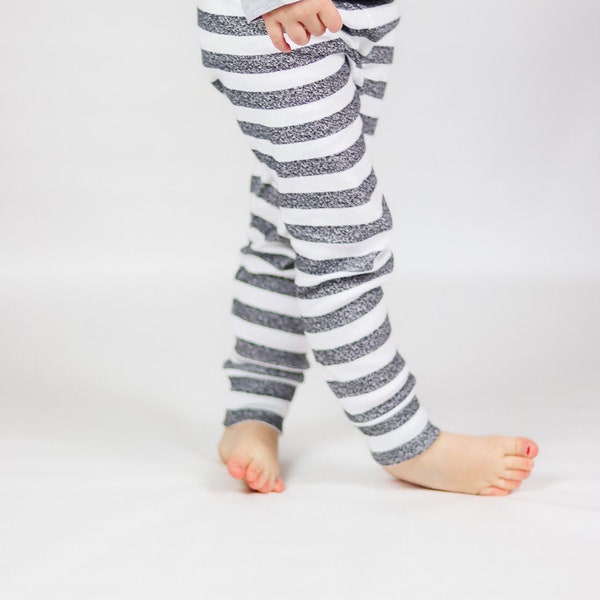 Organic stripe leggings by British Babies, black and white baby and toddler leggings