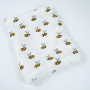 Bumble Bee Bee Muslin Blanket Burp Cloth Bumble Bee Muslin Organic