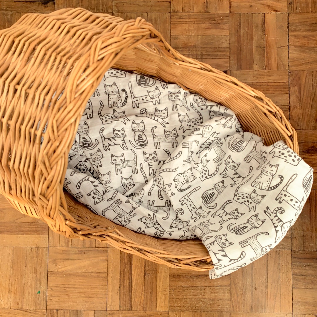 Organic Cat Muslin Swaddle Baby Burp Cloth or Nursing Cover Etsy UK