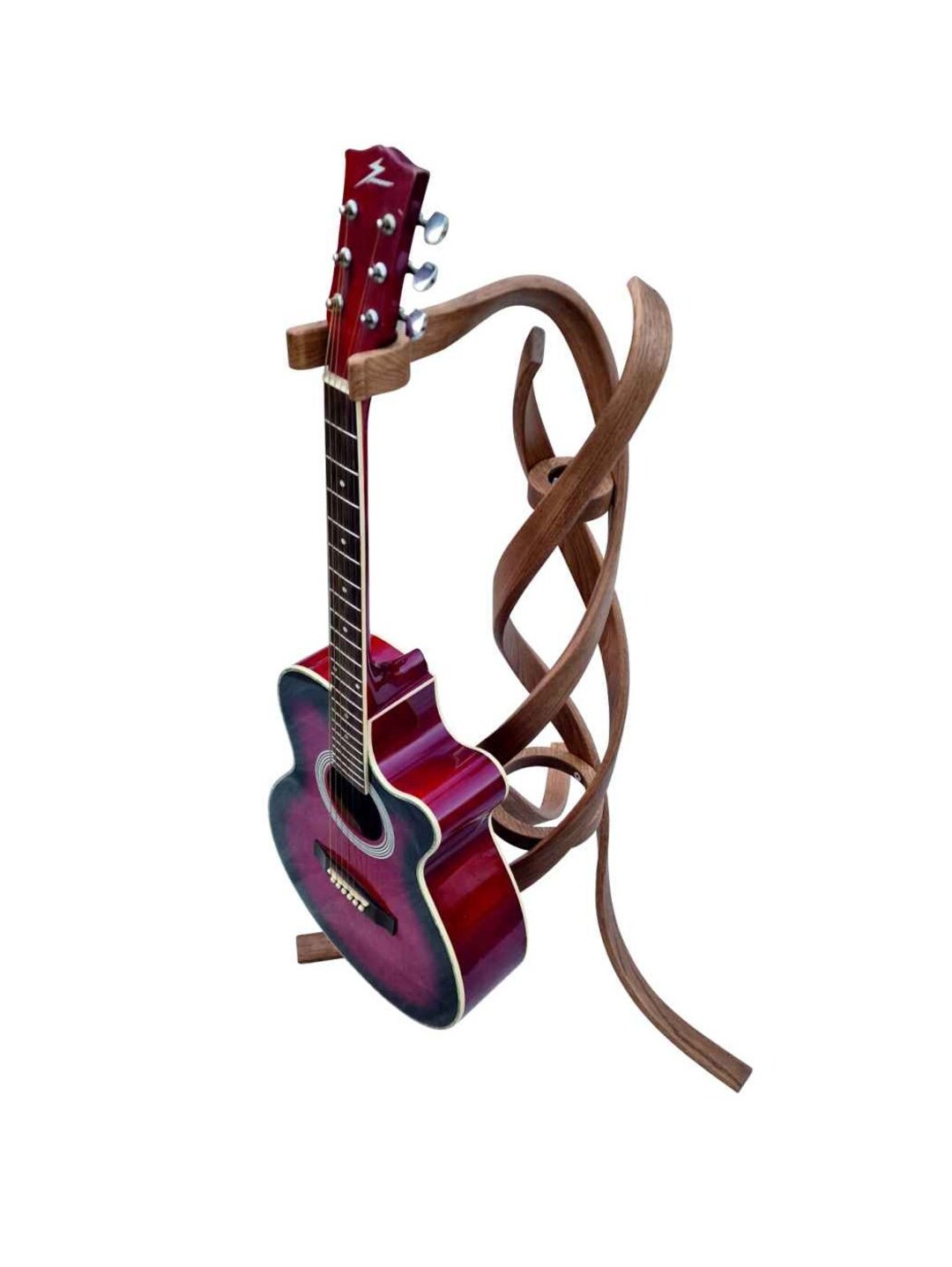 Curved Hardwood Guitar Stand Etsy