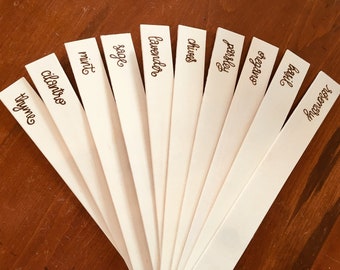 Herb Garden Stakes, Wood Burned Garden Stakes, Wood Burned Garden Markers