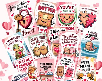 Tarjetas de San Valentín para imprimir - Tarjetas de San Valentín para el aula infantil - Lindas tarjetas de amor para imprimir