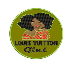 Louis Vuitton made heart logo badge machine embroidery design