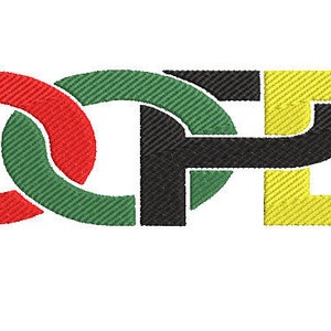 May include: The word "DOPE" is spelled out in red, green, black, and yellow letters. The letters are stylized and connected to each other.